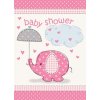 Párty pozvánka Pozvánky umbrellaphants "Baby shower" Holka / Girl UNIQUE