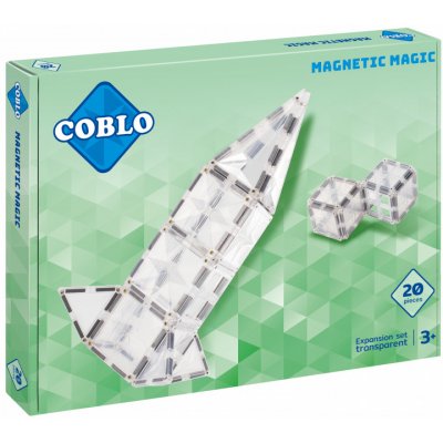 COBLO - Magnetická stavebnice 20 dílů - průhledné