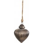 Clayre & Eef Zlatohnědá vintage skleněná vánoční ozdoba - 8*10 cm – Hledejceny.cz