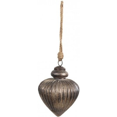 Clayre & Eef Zlatohnědá vintage skleněná vánoční ozdoba - 8*10 cm – Hledejceny.cz