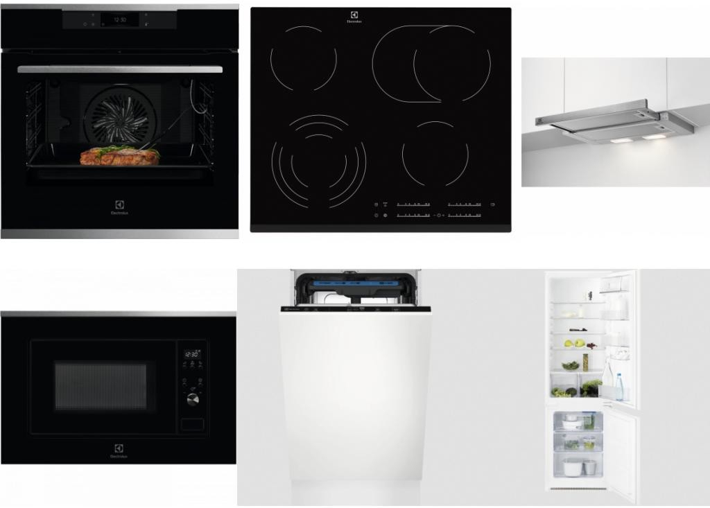 Set Electrolux KOEBP39X + EHF6547FXK + LFP326S + LMS2203EMX + EEM23100L + LNT3LF18S