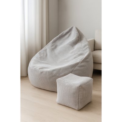 Supplies sedací pytel elegance s podnožkou šedá – Zboží Dáma