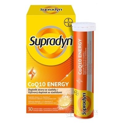 Supradyn CoQ10 Energy šumivé tablety s pomerančovou příchutí 30 ks