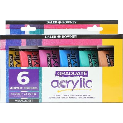 Daler Rowney Graduate sada akrylových barev 6 ks 75 ml – Sleviste.cz