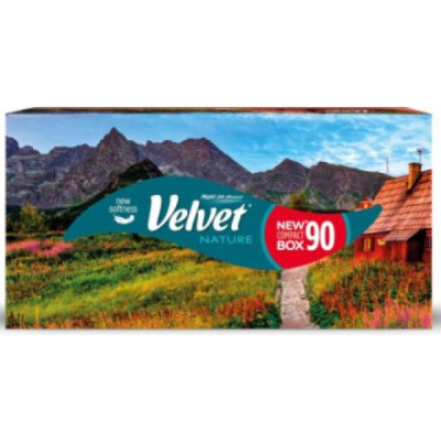 Velvet Nature 3-vrstvé papírové kapesníky box 90 ks – Zboží Mobilmania
