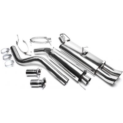TA Technix sportovní nerezový catback výfuk Opel Kadett E htb 1.3 / 1.4 / 1.6 / 1.8 / 2.0 / (84-92), 2x 76 mm DTM zahnutá nerezová koncovka bez pertlu – Hledejceny.cz