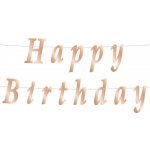 GIRLANDA Happy Birthday metalická Rose Gold 200cm – Zboží Mobilmania