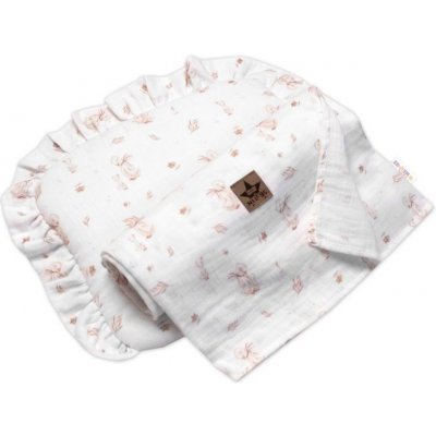 Baby Nellys Mušelínová sada Goose 2D letní bílá 30x35 95x95 – Zboží Dáma