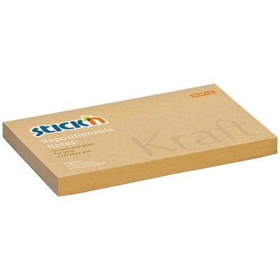 StickN KraftNotes 76 × 127 mm, 100 listů, samolepicí, přírodní, z recyklovaného papíru, blok na poznámky 21640 – Hledejceny.cz