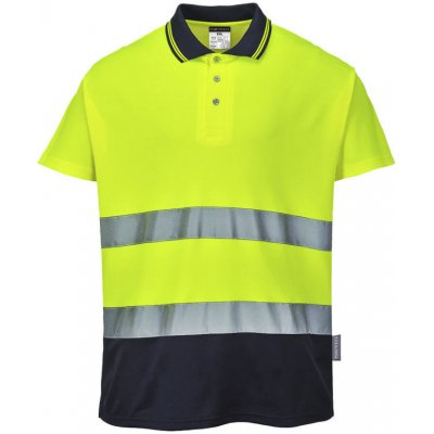 Portwest Tričko Polo Comfort S174 krátký rukáv reflexní Žlutá/navy M – Sleviste.cz