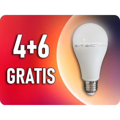 V-tac E27 Led žárovka 15W, A65, 4+6 Teplá bílá