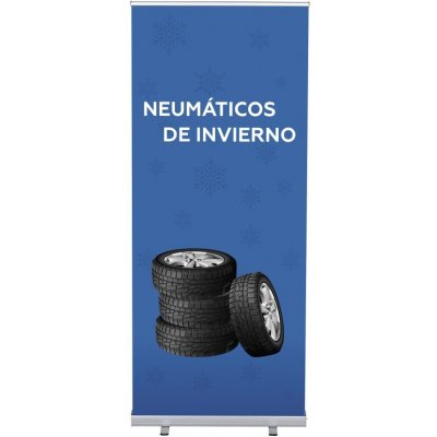 Jansen Display Set Roll-baneru Budget s vytištěným motivem, Zimní pneumatiky, španělsky, 870 x 2080 mm – Zboží Dáma
