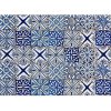 Crearreda samolepicí dekorace hliníková do kuchyně za sporák Bellacasa Modré obklady 67215 / Hliníková dekorace Blue Azulejos (47 x 65 cm)