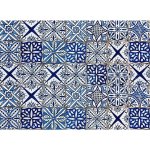 Crearreda samolepicí dekorace hliníková do kuchyně za sporák Bellacasa Modré obklady 67215 / Hliníková dekorace Blue Azulejos (47 x 65 cm) – Zboží Dáma