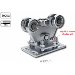 Vozík pro C-profil 70x70x4mm výškově nastavitelný s regulací sklonu, 5x ocelové kolečko s ložiskem 6204ZZ, galvanické zinkování – Sleviste.cz