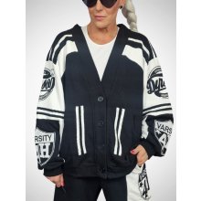 Oversize bomber H4 VARSITY Černo-bílá