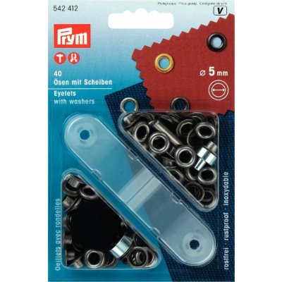 Průchodky PRYM kovové 5mm černý nikl s podložkou – Zboží Mobilmania