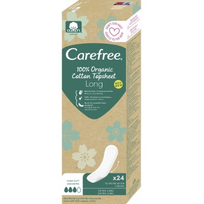 Carefree Organic Cotton Slipové vložky Long 24 ks – Zboží Mobilmania