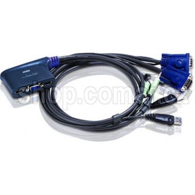 Aten CS-62U DataSwitch elektronický 2:1 (kláv.,VGA,myš,audio) USB