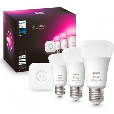 Philips Hue White and Color Ambiance 9W 1100 E27 promo starter kit – Zboží Mobilmania