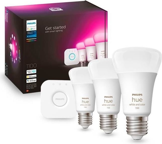 Philips Hue White and Color Ambiance 9W 1100 E27 promo starter kit