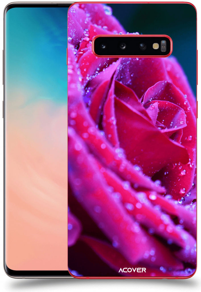 Pouzdro ACOVER Samsung Galaxy S10 Plus G975 s motivem Rose