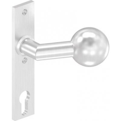 Feldmann 56642-240 - nerezová pevná lomená dveřní koule s hranatým štítkem pro cylindrickou vložku, pro křídlové branky a dveře 56642-240 – Zboží Mobilmania