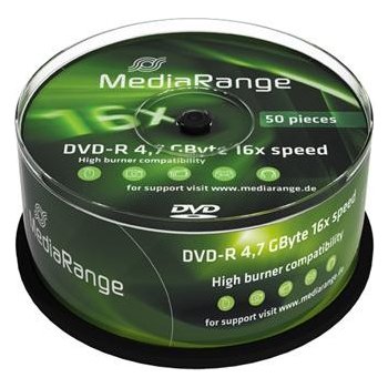 MediaRange DVD-R 4,7GB 16x, cakebox 50ks (MR444)