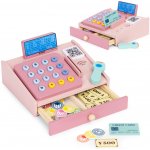 OEM Dřevěná pokladna pro děti se skenerem Bankovky Mince Karta – Zboží Dáma