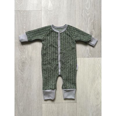 Rostoucí celoroční merino overal MoniLu khaki – Zboží Mobilmania