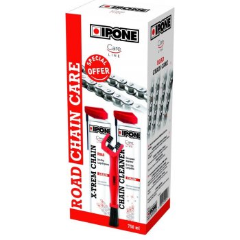 Ipone Pack Road Chain Care - Road Chain 750 ml + Chain Cleaner 750 ml + kartáč na řetěz