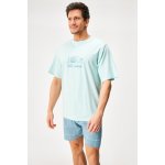 Gina 79174 pánské pyžamo krátké sv. šedá měsíc – Zboží Dáma