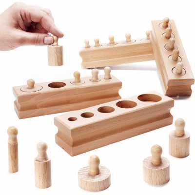 KIK Dřevěné válcové závaží montessori sorter KX6295 – Zbozi.Blesk.cz