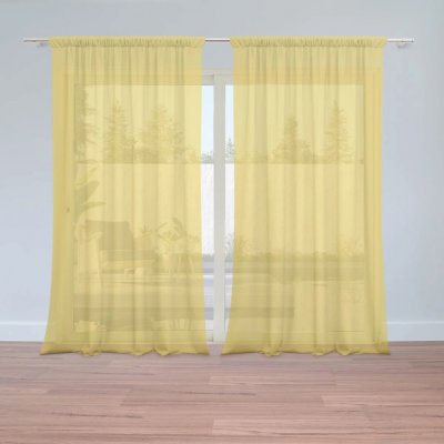 Sablio Záclony Žlutá 3: 2ks 150x250cm – Zboží Mobilmania
