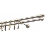 GAROL Kovová garnýž Cilinder dvojitá exclusive mosaz komplet 300 cm – Zboží Mobilmania