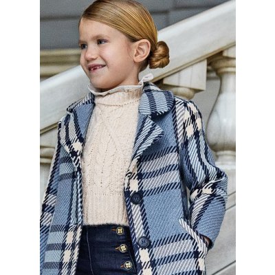 Abel & Lula Kabát s knoflíky kostka modrá – Zboží Dáma