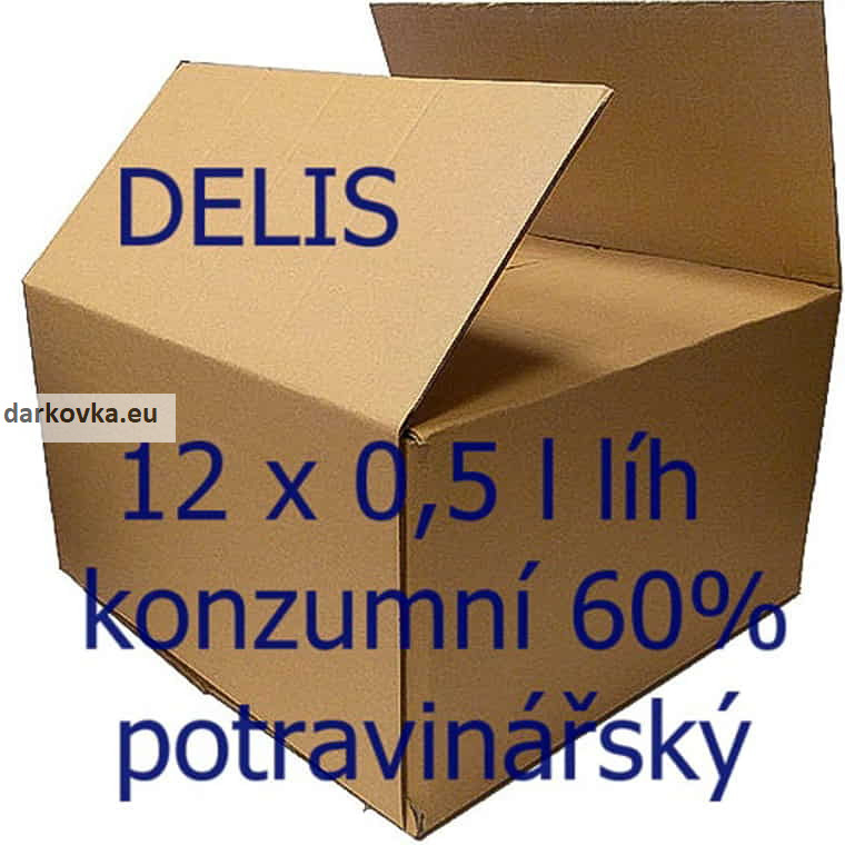 Delis konzumní líh potravinářský 60% 12 x 0,5 l (karton)