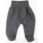 Kojenecké bavlněné polodupačky antracit melanž – Zboží Mobilmania