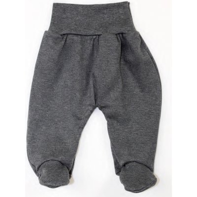 Kojenecké bavlněné polodupačky antracit melanž – Zboží Mobilmania