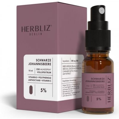 Herbliz Blackcurrant CBD Oil 5% ústní sprej s CBD 10 ml – Zbozi.Blesk.cz