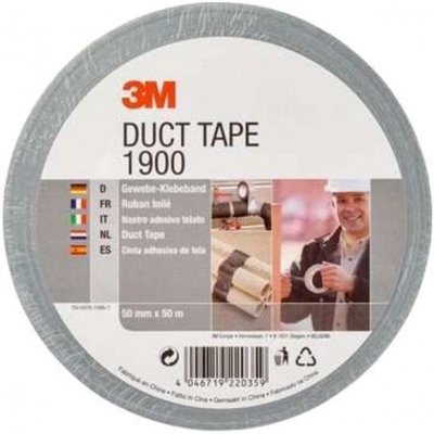 3M Duct Tape 1900 základní textilní páska 50 mm x 50 m stříbrná – Zboží Mobilmania