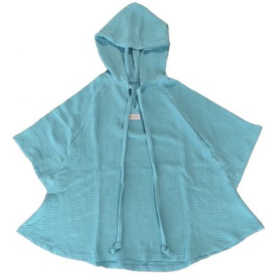 Mušelínové plážové pončo s kapucí Monkey Mum® Mentolka – Sleviste.cz