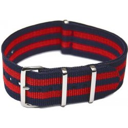 NATO Strap Modrá / červená NTS027 šíře