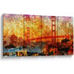 Obraz - Golden Gate, San Francisco, Kalifornie, Čtyřdílný 160x80 cm – Hledejceny.cz