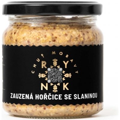 Chuť Moravy Zauzená hořčice se slaninou 200 g – Zboží Dáma