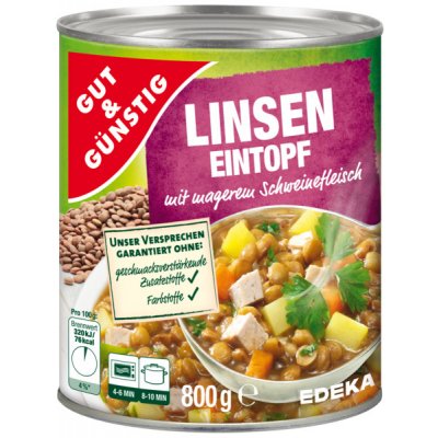 G&G Čočkový eintopf s vepřovým masem a uzenou slaninou 0,8 kg – Zboží Dáma