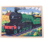 Bigjigs Toys historický vlak Flying Scotsman 35 dílků – Zboží Mobilmania