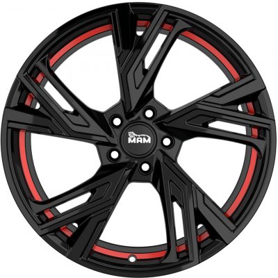 MAM rs5 7,5x17 5x108 ET45 black red inside – Sleviste.cz