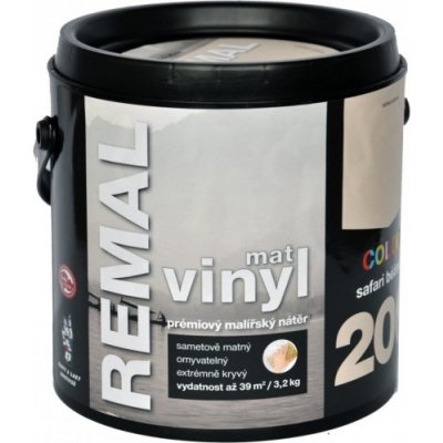 Barvy A Laky Hostivař Remal Vinyl Color mat, prémiová malířská barva, omyvatelná, 200 safari béžová, 3,2 kg – Zboží Mobilmania