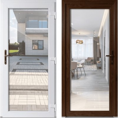 OknaDvereNaMiru.cz Vchodové plastové dveře 3-3 sklo čiré zlatý dub / bílá pravé otevírání dovnitř 88 x 198 cm – Zboží Mobilmania